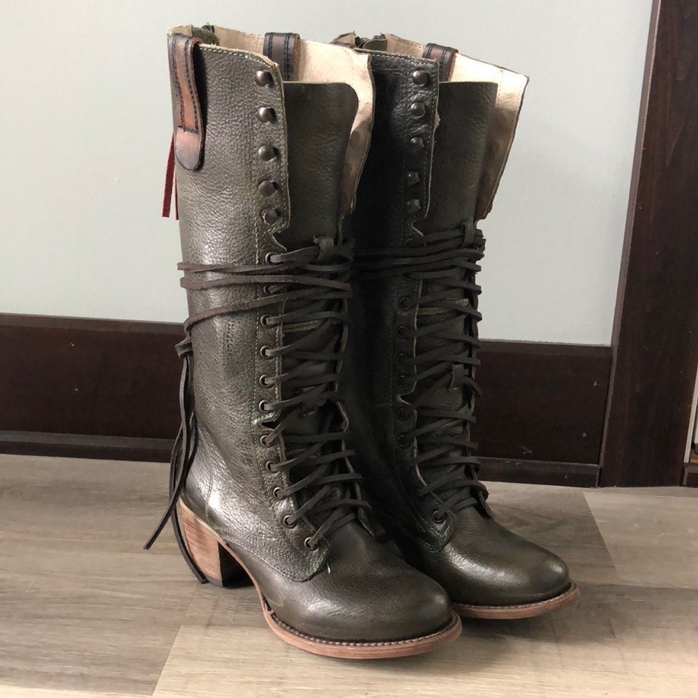 Brand new Grany style boots from Freebird. Olive in color. Size 7.